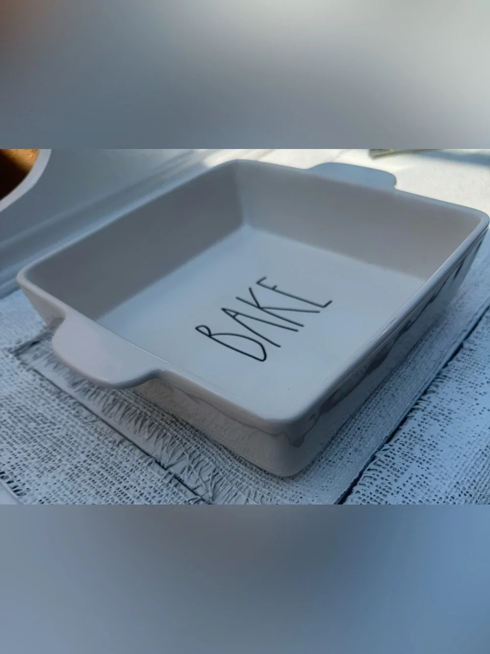 RAE DUNN “BAKE” cream Ceramic Baking Dish (excellent condition never used)